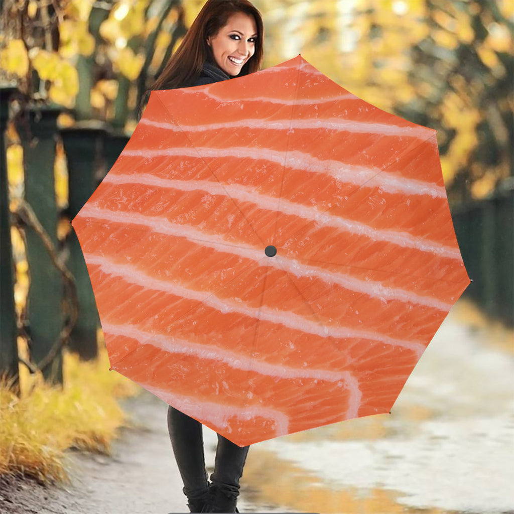 Salmon Fillet Print Foldable Umbrella