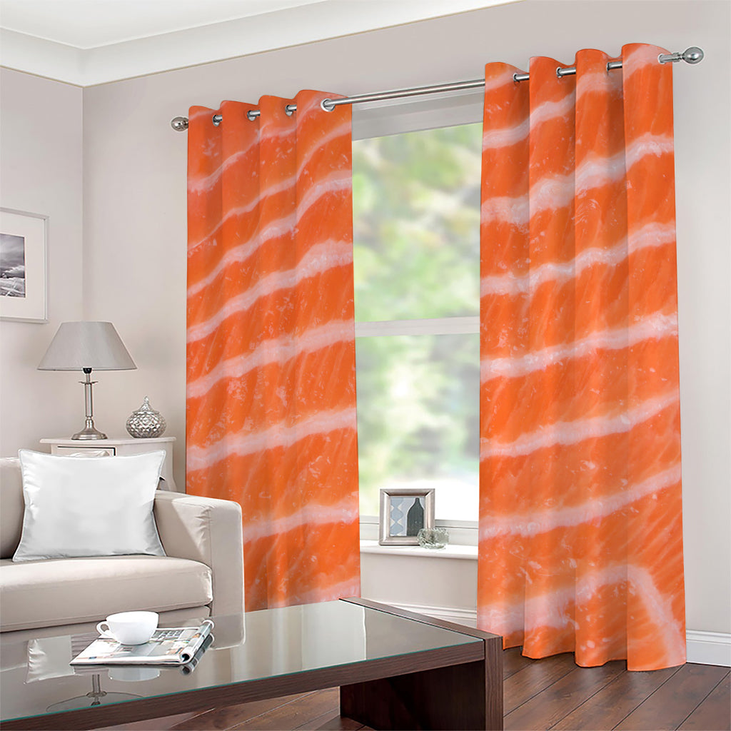 Salmon Fillet Print Grommet Curtains
