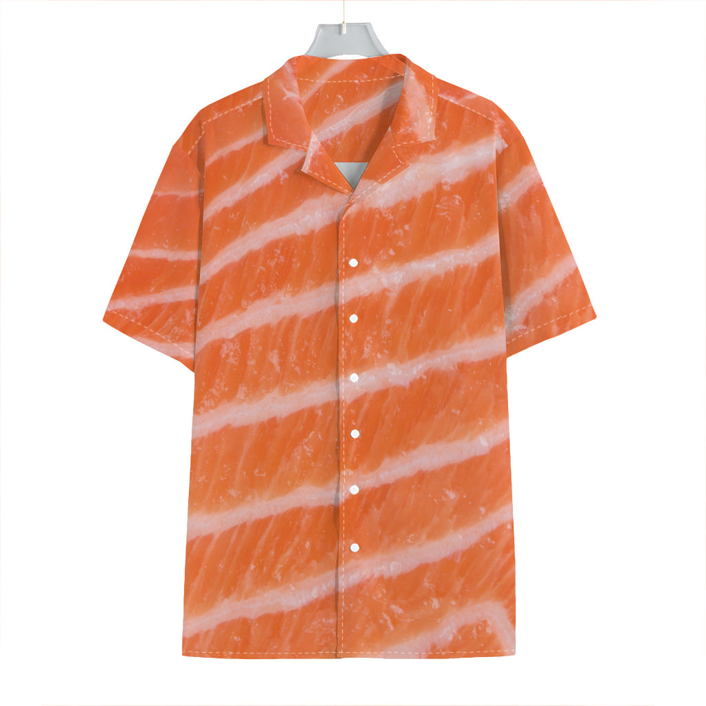 Salmon Fillet Print Hawaiian Shirt