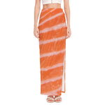 Salmon Fillet Print High Slit Maxi Skirt