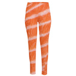 Salmon Fillet Print High-Waisted Pocket Leggings