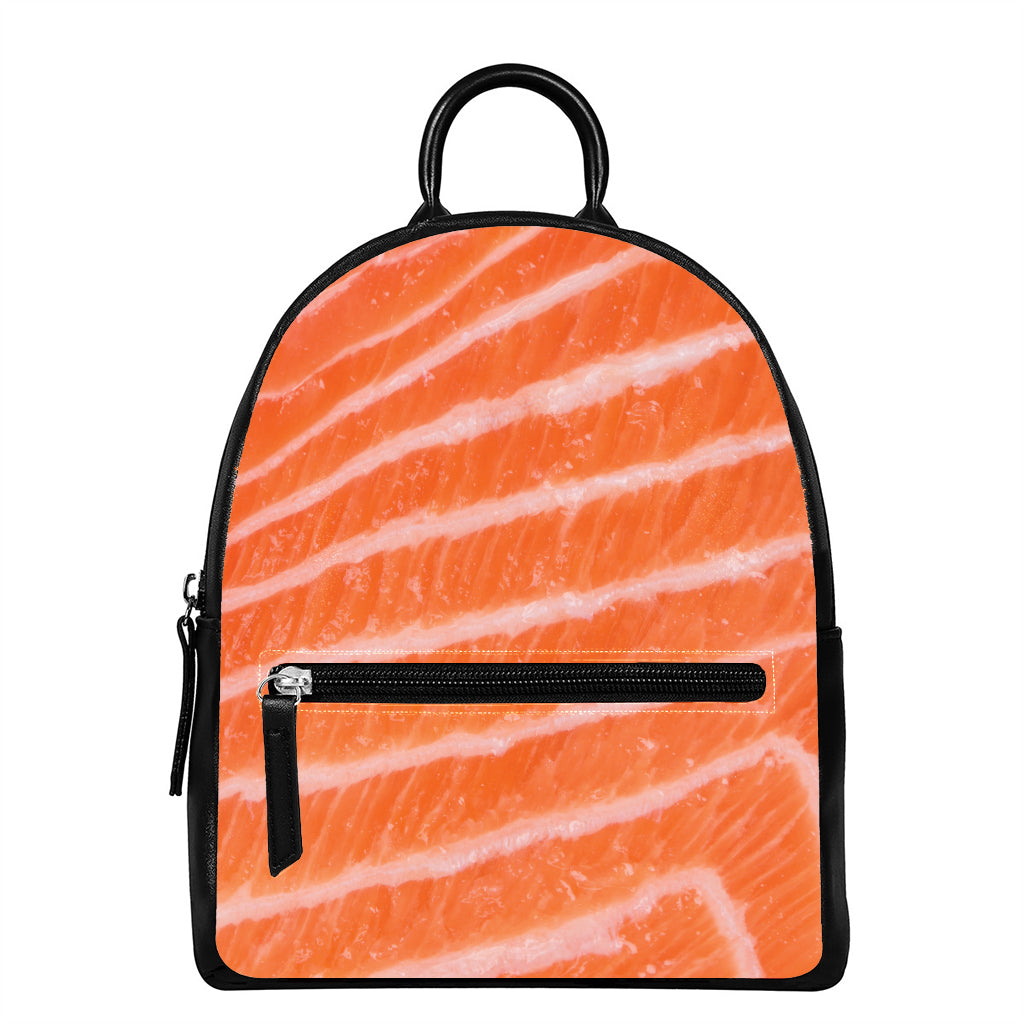 Salmon Fillet Print Leather Backpack