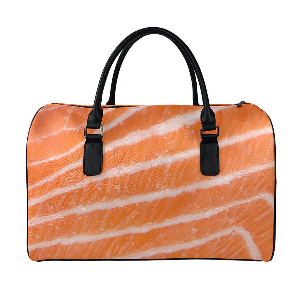 Salmon Fillet Print Leather Duffle Bag