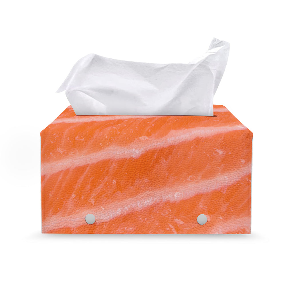 Salmon Fillet Print Leather Tissue Box Cover