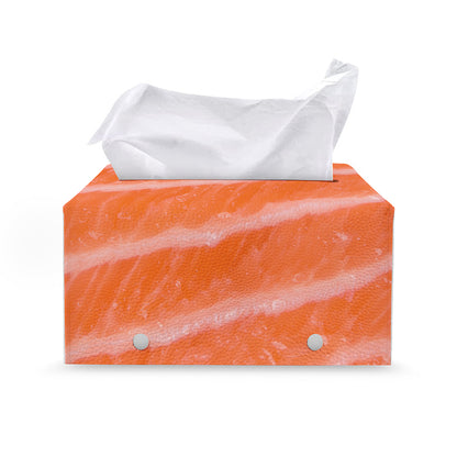 Salmon Fillet Print Leather Tissue Box Cover