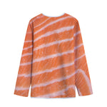 Salmon Fillet Print Long Sleeve Short Coat