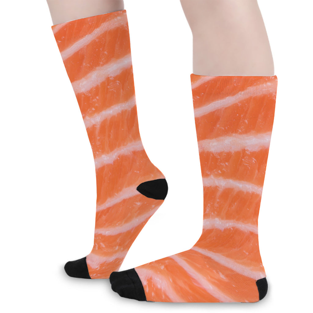 Salmon Fillet Print Long Socks