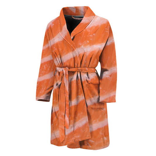 Salmon Fillet Print Men's Bathrobe