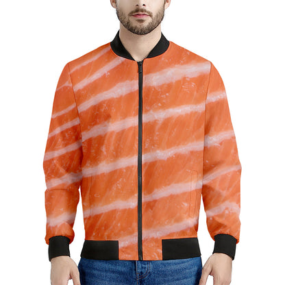 Salmon Fillet Print Men's Bomber Jacket