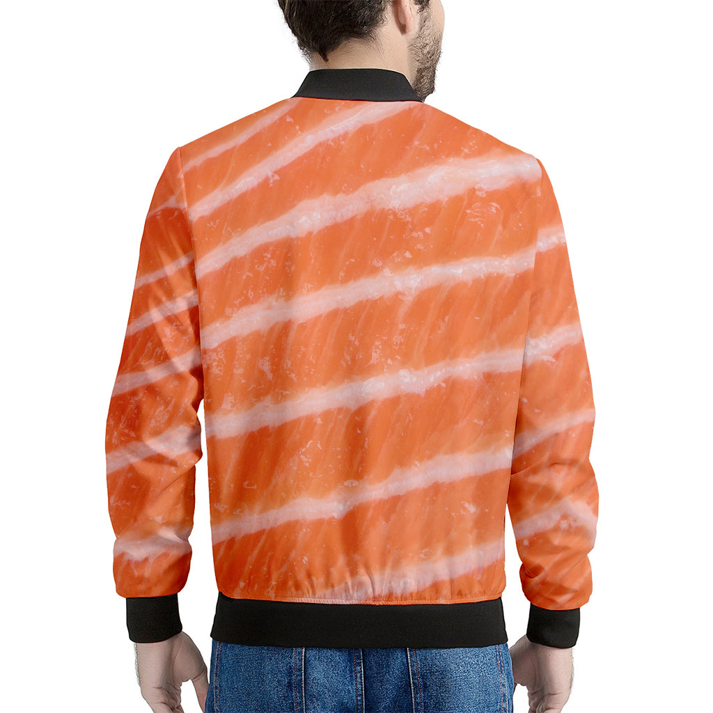 Salmon Fillet Print Men's Bomber Jacket