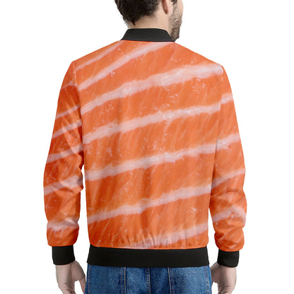 Salmon Fillet Print Men's Bomber Jacket