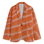 Salmon Fillet Print Men's Cotton Blazer