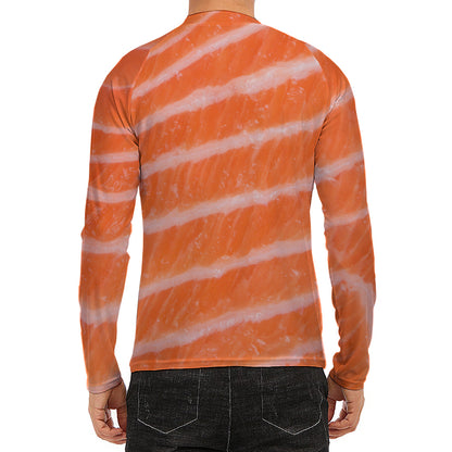 Salmon Fillet Print Men's Long Sleeve Rash Guard