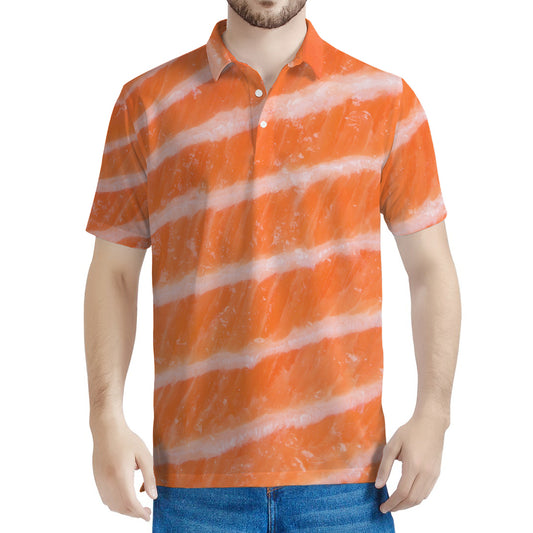 Salmon Fillet Print Men's Polo Shirt