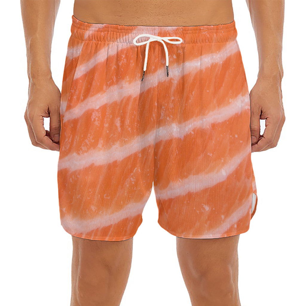Salmon Fillet Print Men's Split Running Shorts