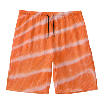 Salmon Fillet Print Men's Swim Trunks