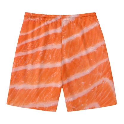 Salmon Fillet Print Men's Swim Trunks