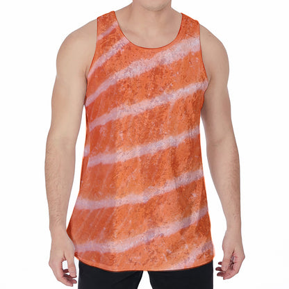 Salmon Fillet Print Men's Velvet Tank Top