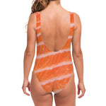 Salmon Fillet Print One Piece Swimsuit