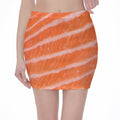 Salmon Fillet Print Pencil Mini Skirt