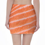 Salmon Fillet Print Pencil Mini Skirt