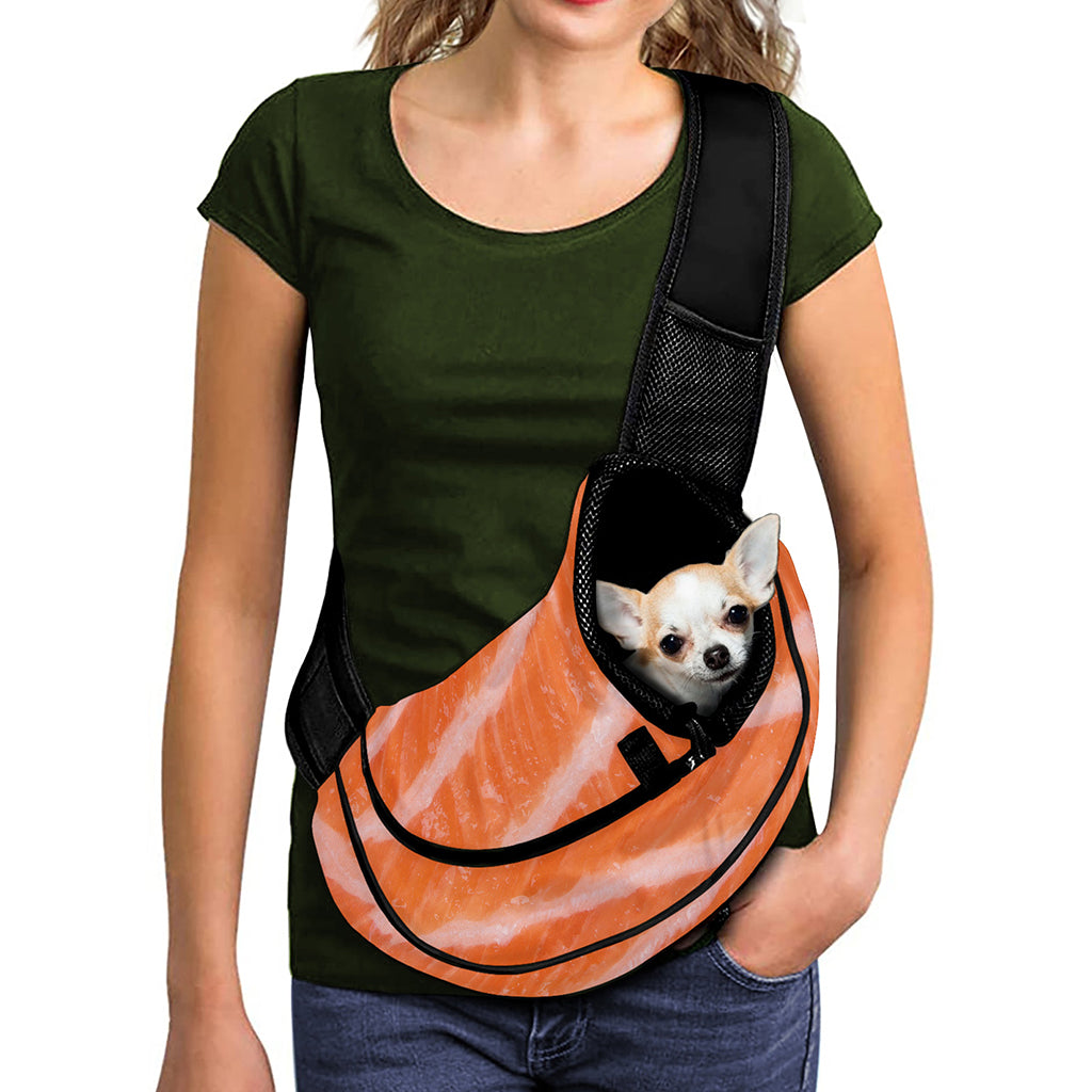 Salmon Fillet Print Pet Sling Carrier