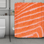 Salmon Fillet Print Polyester Shower Curtain