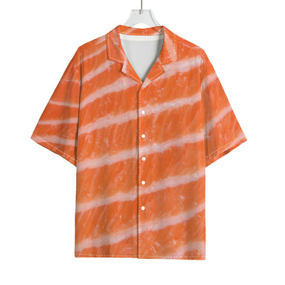 Salmon Fillet Print Rayon Hawaiian Shirt