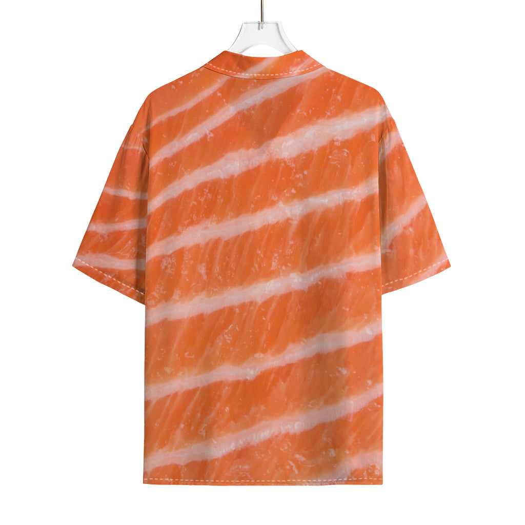 Salmon Fillet Print Rayon Hawaiian Shirt