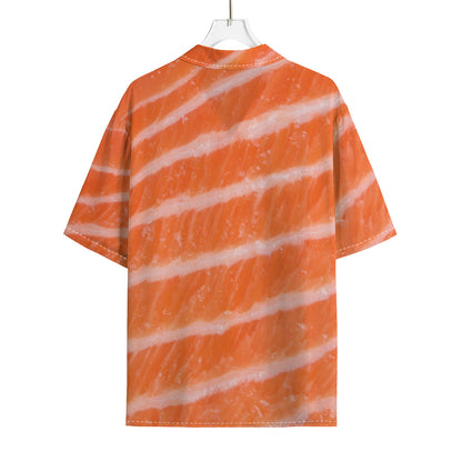 Salmon Fillet Print Rayon Hawaiian Shirt