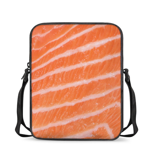 Salmon Fillet Print Rectangular Crossbody Bag