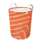Salmon Fillet Print Round Laundry Basket