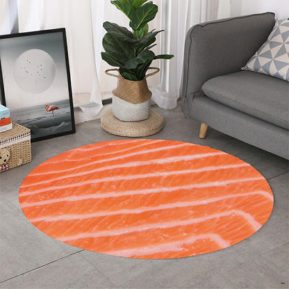 Salmon Fillet Print Round Rug