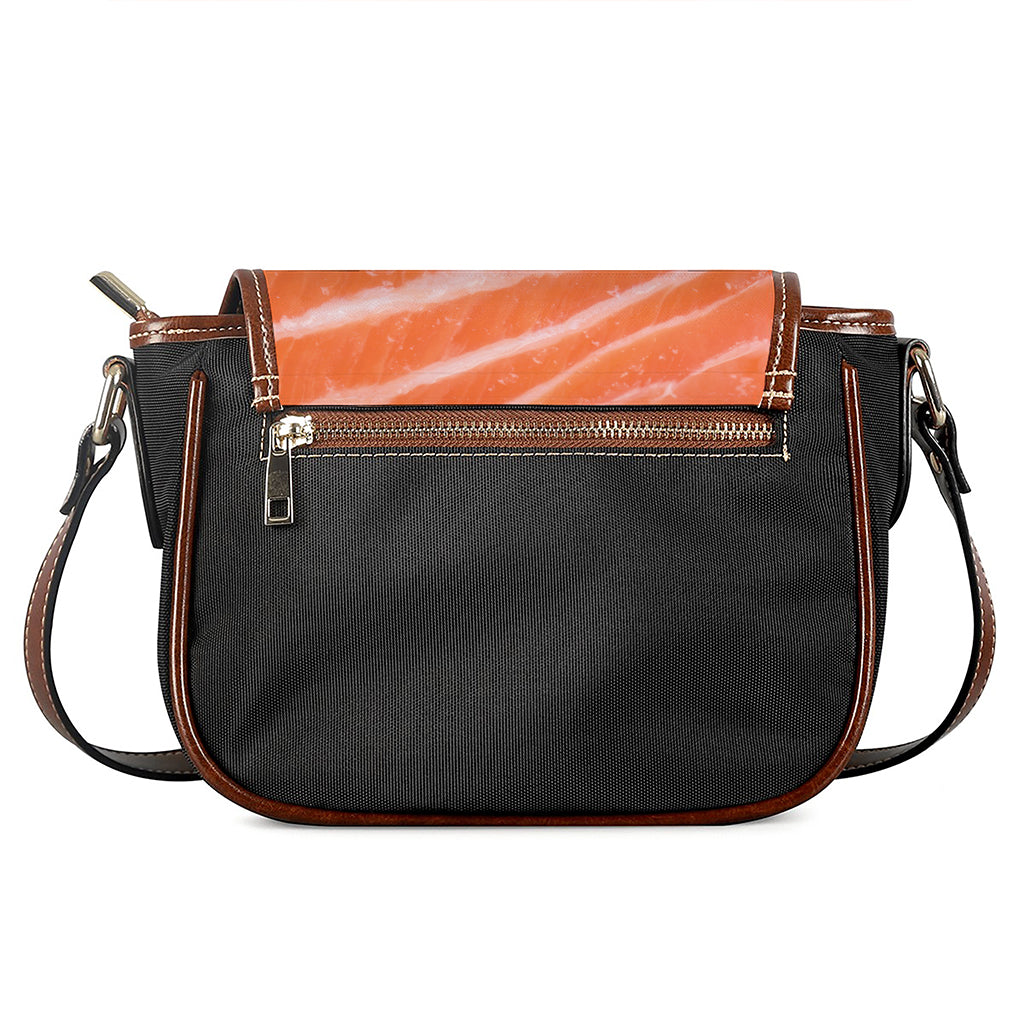 Salmon Fillet Print Saddle Bag