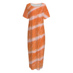 Salmon Fillet Print Short Sleeve Long Nightdress