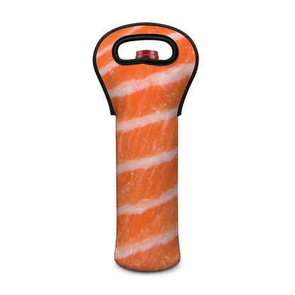 Salmon Fillet Print Single Neoprene Wine Tote