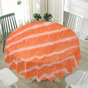 Salmon Fillet Print Waterproof Round Tablecloth