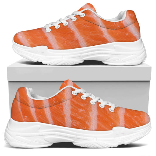 Salmon Fillet Print White Chunky Shoes