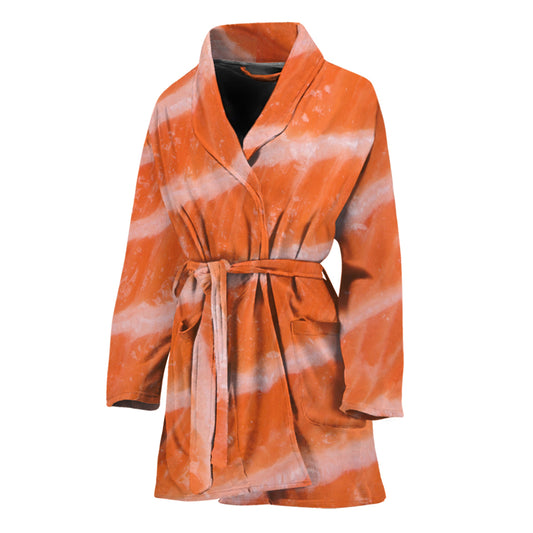 Salmon Fillet Print Women's Bathrobe