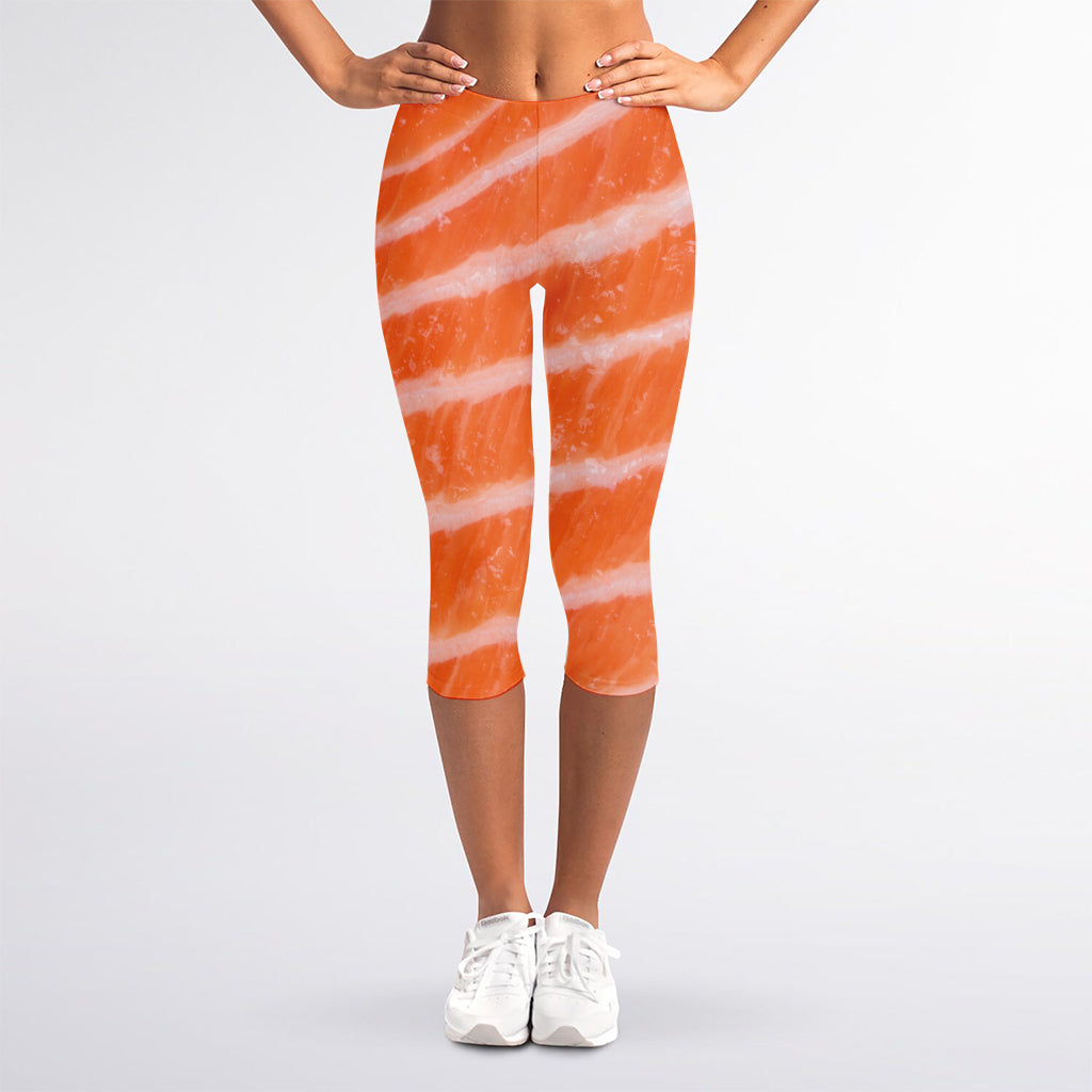 Salmon Fillet Print Women's Capri Leggings