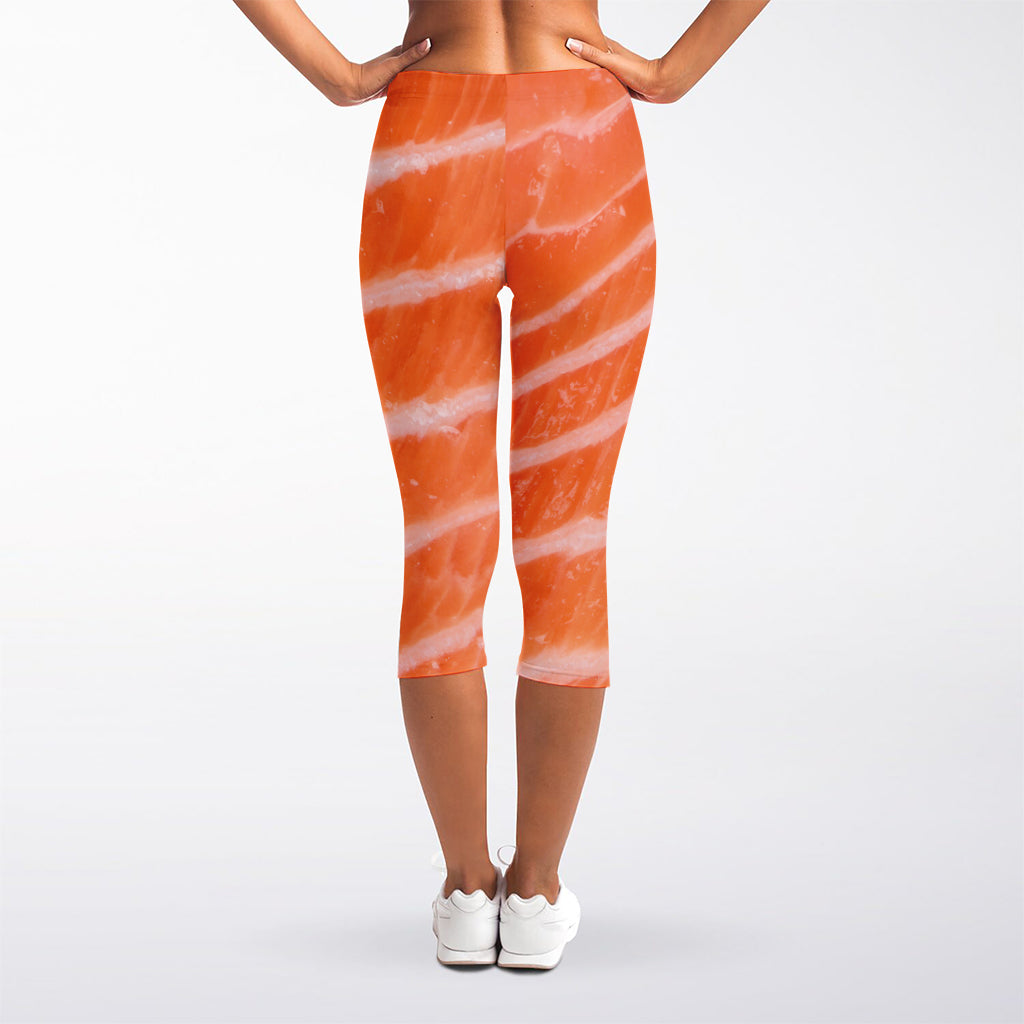 Salmon Fillet Print Women's Capri Leggings