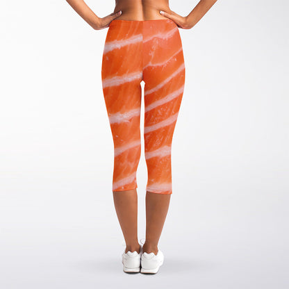 Salmon Fillet Print Women's Capri Leggings