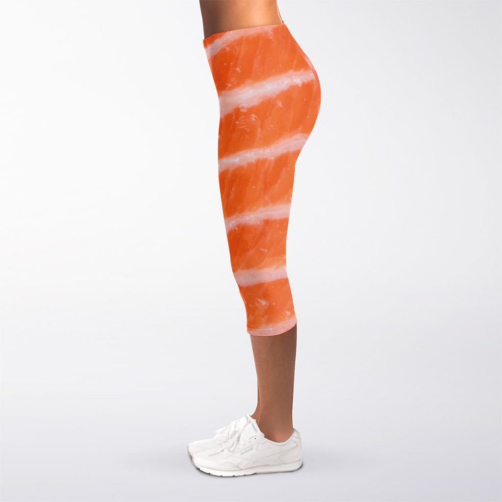 Salmon Fillet Print Women's Capri Leggings