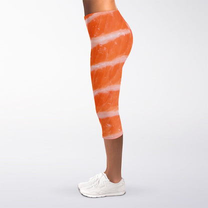 Salmon Fillet Print Women's Capri Leggings