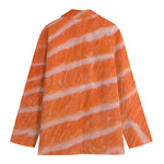 Salmon Fillet Print Women's Cotton Blazer