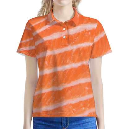 Salmon Fillet Print Women's Polo Shirt