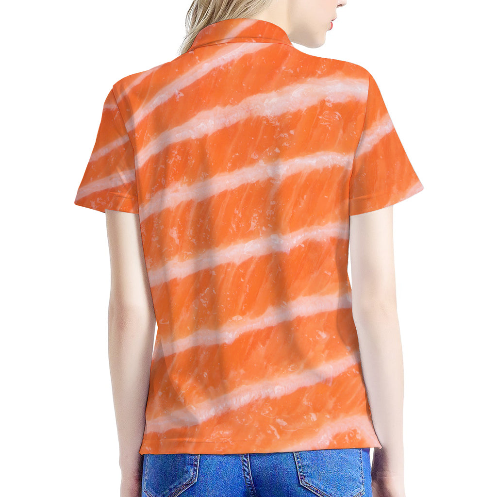 Salmon Fillet Print Women's Polo Shirt