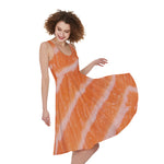 Salmon Fillet Print Women's Sleeveless Dress