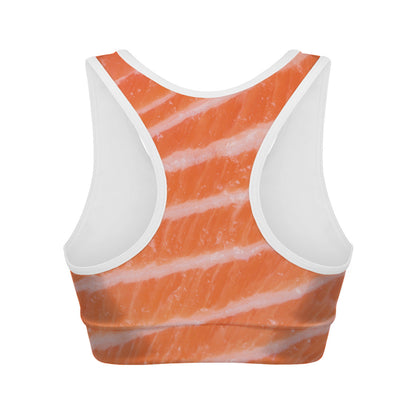 Salmon Fillet Print Women's Sports Bra