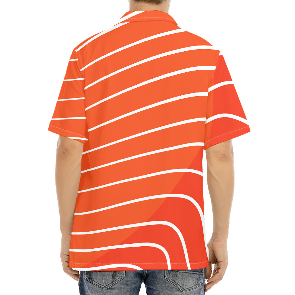 Salmon Print Aloha Shirt